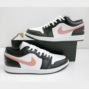 Nike Air Jordan 1 Low Men's Shoes Black Rust Pink 553558-165 Size 11